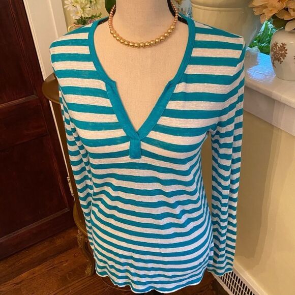 *Tommy Bahama* LS Linen Tee Sz Small EUC - Picture 1 of 8